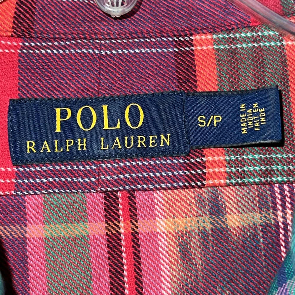 Polo Ralph Lauren Plaid Tribal Aztec Button Down Shirt Small Red Green Blue - Picture 3 of 7
